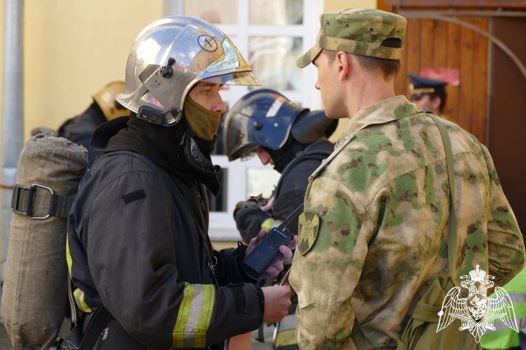 В Управлении Росгвардии по Омской области состоялась тренировка по противопожарной подготовке личного состава
