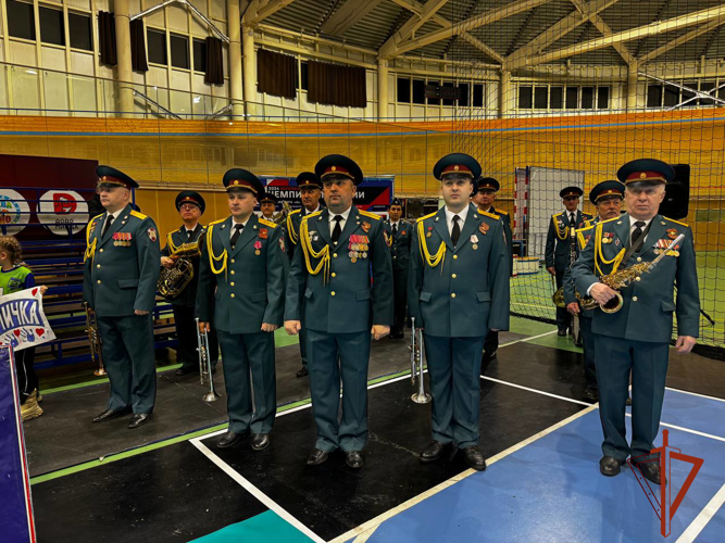 Военный оркестр Росгвардии принял участие в открытии Чемпионата России по волейболу в Омске