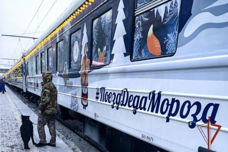 Росгвардия обеспечивала правопорядок во время прибытия в Омск «Поезда Деда Мороза» 